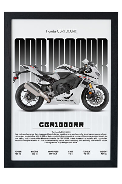 gxe.art Pictură cu poster cu cadru din lemn Honda CBR1000RR – stil Fireblade ...