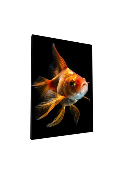 PozaTablou Pictură pe pânză: Pește auriu în lumini contrastante 20x30 cm