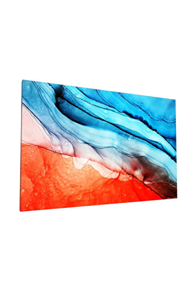 PozaTablou Pictură pe pânză - Flux de culori albastru și roșu 120x80 cm