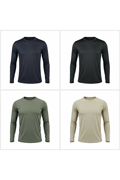 kacaraskerigiyim ERKEK ASKERİ 4LÜ TERMAL MİKROFİBER UZUN KOLLU TİŞÖRT 4LÜ SET