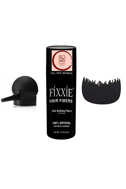 beauty pack Hair Fibers for Thin Hair, Powder Pack with Applicator and Comb, Dark Satin, FIXXIE