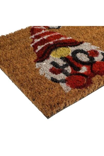 VENITIVO VINDEM CELOR INTELIGENTI Christmas Entrance Doormat HO HO HO, Gnome, Coir Fibers, 60x25cm, Brown