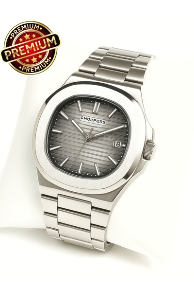 arpat time saat aksesuar Premium, Steel Black and White Dial Men's Watch with Calendar