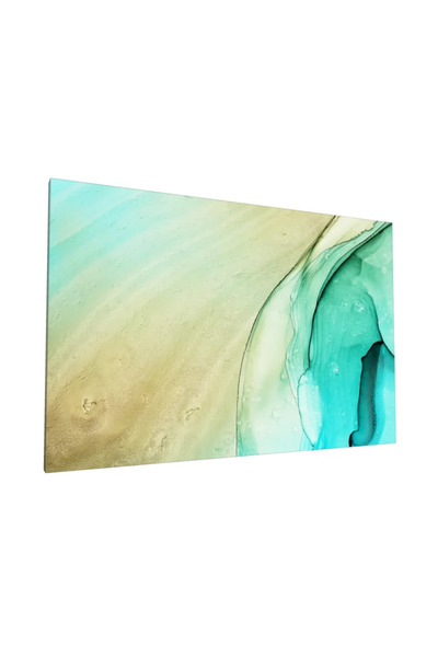 PozaTablou Pictură pe pânză: Forme fluide în tonuri de turcoaz 120x80 cm