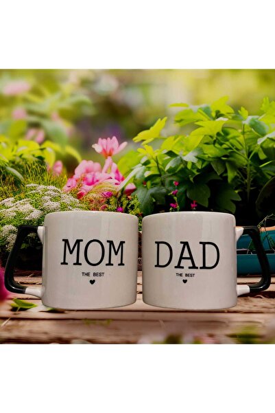 GameFruy Mom Dad the Best Printed Pair of 2-Piece Luxury Black Handle Mug Cups