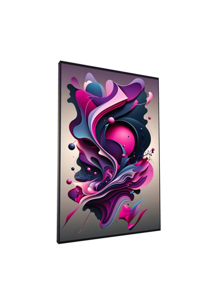 PozaTablou Pictură pe pânză: Forme fluide în tonuri de roz și violet, 80x120 cm