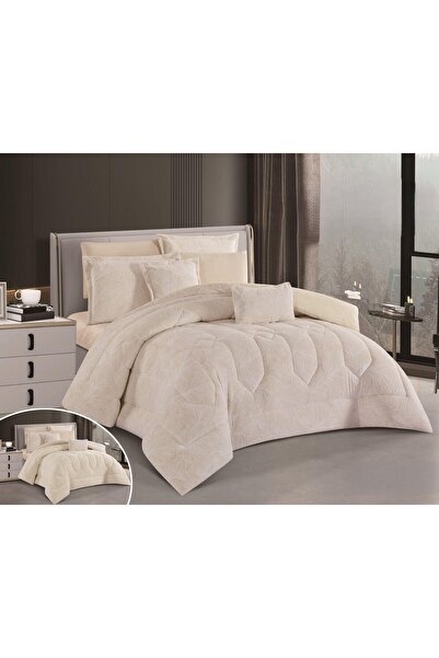 SADANHOME Winter faux fur bedspread - 8 pieces - double size
