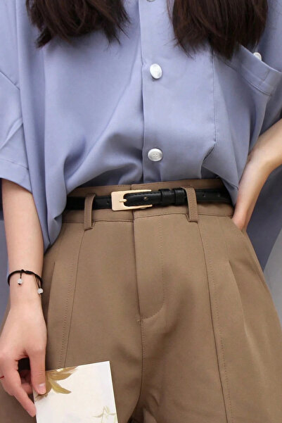 H&E LUXURY DESIGN Kadın Trendy Gold Tokalı Pantolon Gömlek Ceket Elbise Kazak...