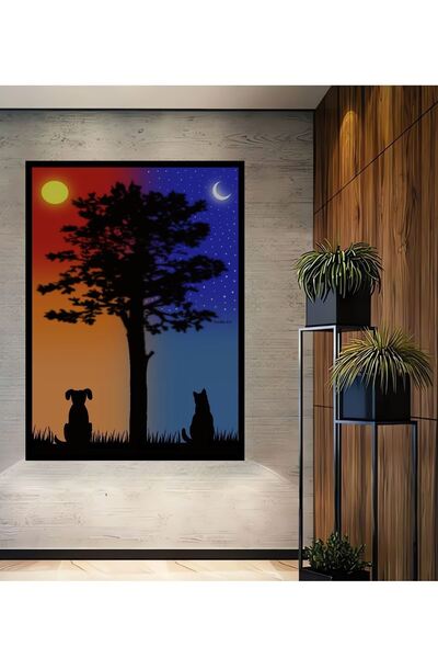 Caddemia Διακοσμητικό ξύλινο τετράγωνο πίνακα με εμφάνιση πλαισίου, ζωγραφική...