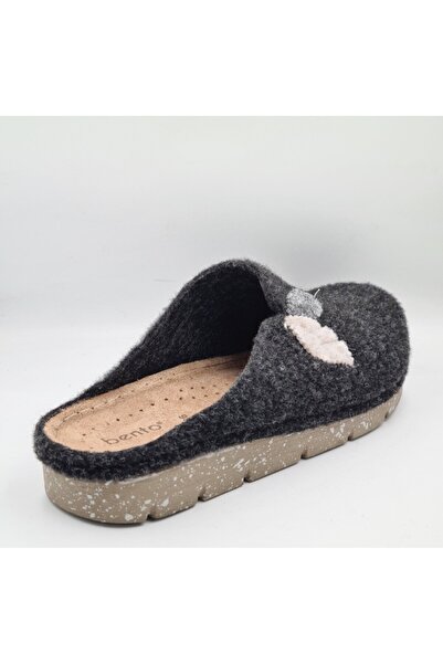 BENTO K-117.004 Black Felt Anatomical Women's Winter House Slippers