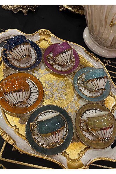 Handmade Esterhomedecor 6 Personality Hand Painting Porcelain Coffee Cup Set