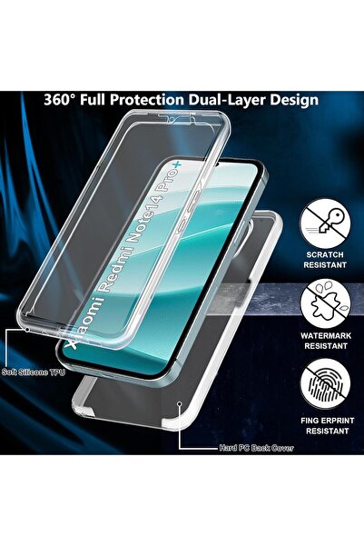 OSG Xiaomi Redmi Note 14 Pro 4g Compatible Transparent Non-Yellowing Premium Shock-Absorbing Camera Protection Framed Case