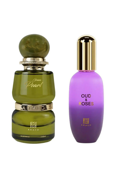 Ahmed Al Maghribi Green Pearl EDP 80ml COMBO with Oud & Roses Body Gel 30ml (Perfume and Body GEL)