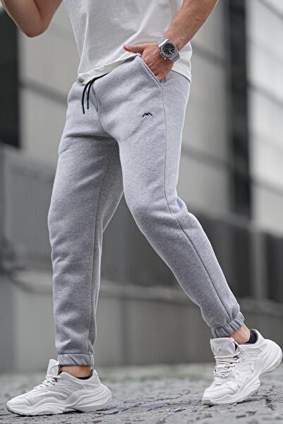 Madmext Gray Basic Elasticated Sweatpants 6524