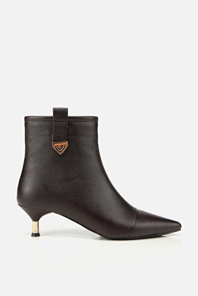 Yaya by Hotiç Women's Brown Thin Heeled Boots