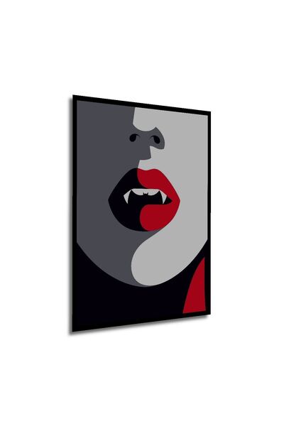 Caddemia Tablou decorativ din lemn cu chip de vampir, cu aspect de ramă, pent...