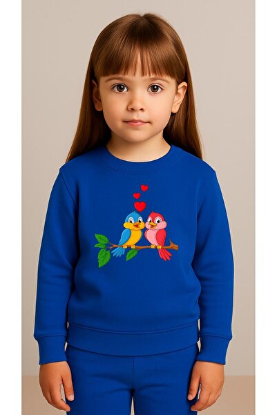 playwear Παιδικό Φούτερ Çocuktakım με στάμπα 2 παπαγάλων για κορίτσια και αγό...