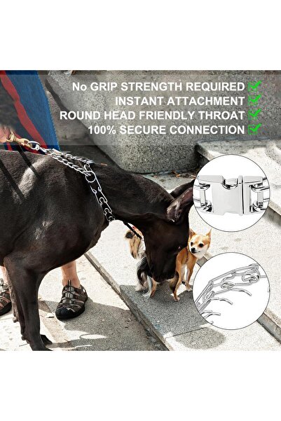 Monlida Dog Prong Collar, Pinch Collar with Quick Release Buckle, Adjustable Metal Choke Collar (M,