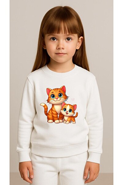 playwear Παιδικό Φούτερ Σετ με στάμπα ΓΑΤΑΚΙΑ ΓΙΑ ΚΟΡΙΤΣΙΑ ΚΑΙ ΑΓΟΡΙΑ ΜΕ ΛΑΜΠ...