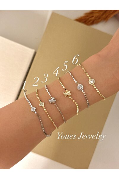 YOUES JEWELRY سوار نسائي من الفولاذ بتصميم مينيمال وطراز GOLD
