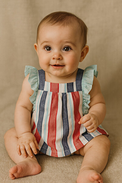 candela striped dress for newborns