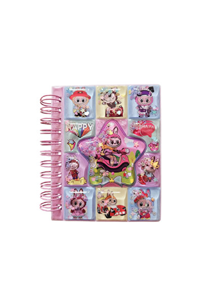 Fancy Space Labubu Water Glitter 3D Cover Sticker Notepad
