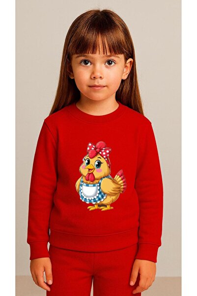 playwear Παιδικό Φούτερ Σετ Παιδικών Ρούχων AŞCI TAVUK με στάμπα για κορίτσια...