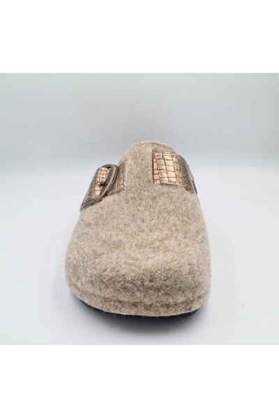 BENTO K-41.006 Camel Color Felt Anatomical Women's Winter House Slippers
