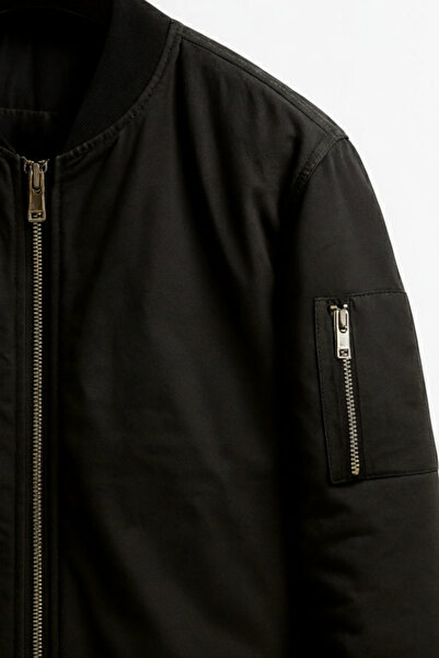 Bossago Чоловіча чорна сезонна куртка-бомбер