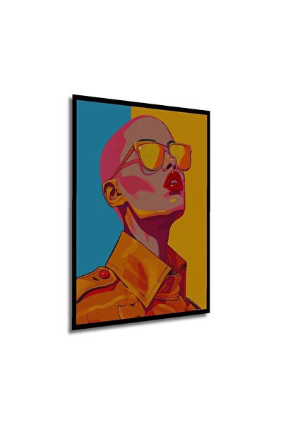 Caddemia Διακοσμητικό Ξύλινο Τετράγωνο Έγχρωμο Γυναικείο Γυαλιά Οράσεως Πίνακ...