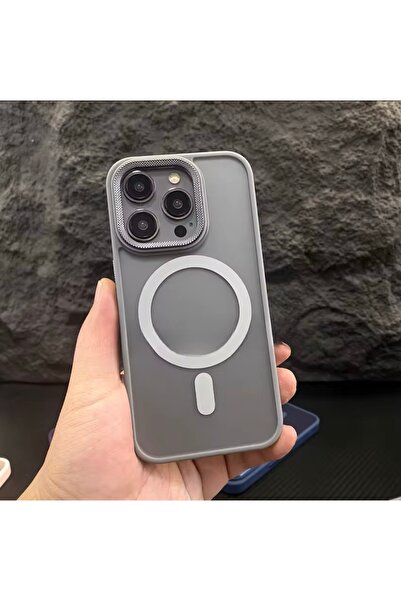 HYPERSOFT iPhone 15 Pro (6.1 Inch) Compatible Metal Detailed Frosted Look Matte Magsafe Case