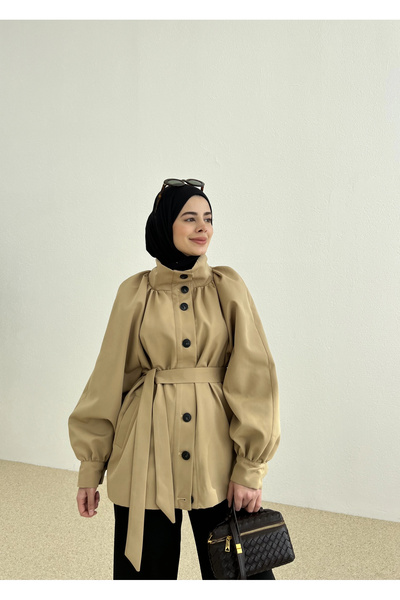 MODA AKSA TRENÇKOT DİK YAKA 09