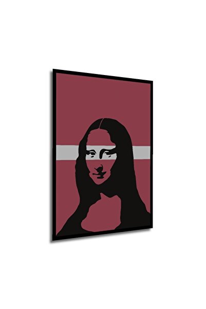 Caddemia Tablou decorativ din lemn cu aspect de ramă, pătrat, Mona Lisa, pict...