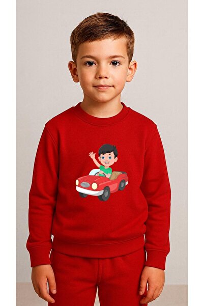 playwear سترة رياضية للأطفال باللون الأحمر ARABAA مطبوع للفتيات والأولاد برقب...