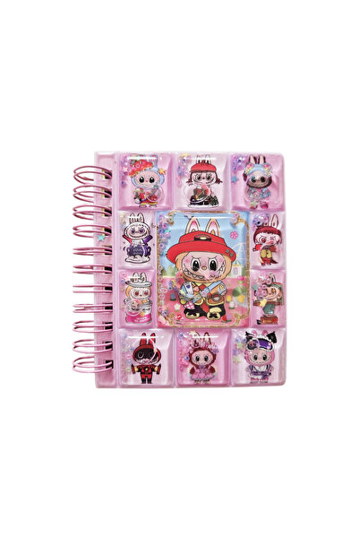 Fancy Space Labubu Water Glitter 3D Cover Sticker Notepad