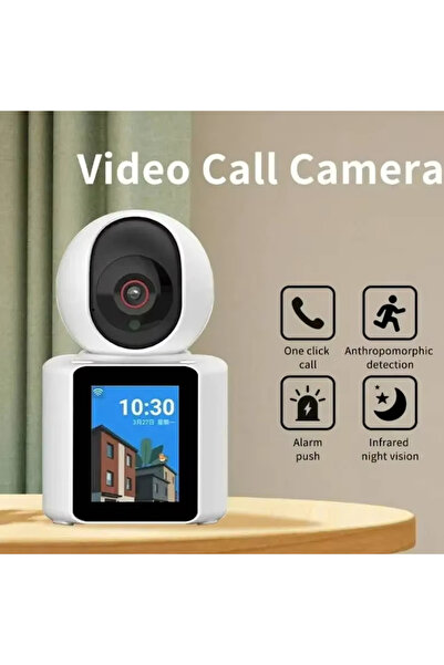 Trendoro Smart Wi-Fi Surveillance Camera with Video Call, 2.8" Screen, Two-Way Audio, Motion Detection