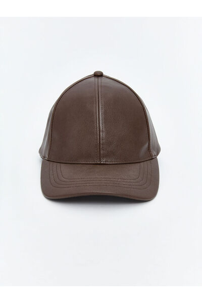 LC Waikiki Brown Leather Look Men's Cap Hat