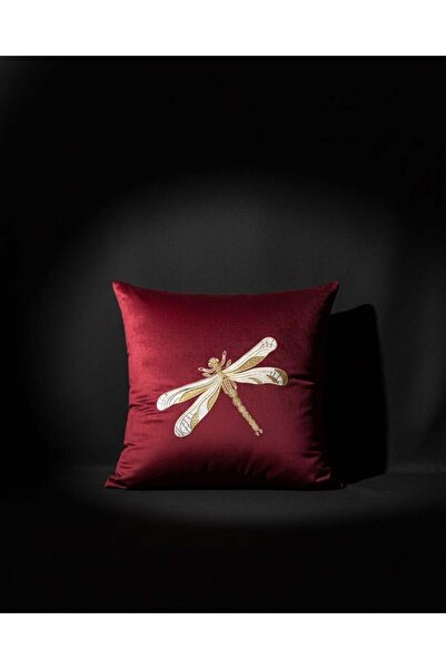 ref crea Dragonfly Embroidered Throw Pillow Cover Fuchsia - Silver