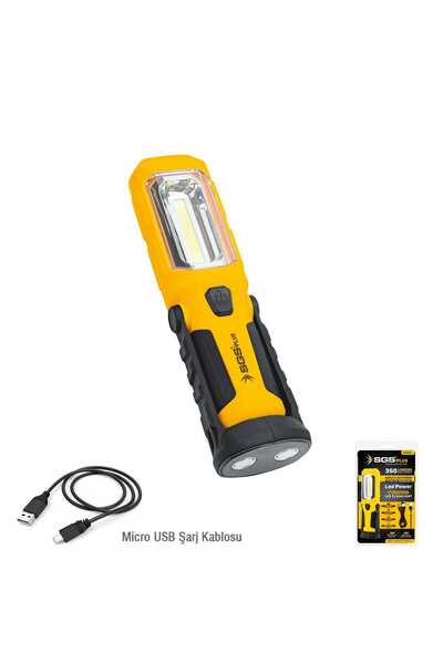 SGS ŞARJLI LED FENER 350 LÜMEN 3.7V / 1200 mAh