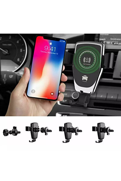 Gonga Incarcator auto universal, wireless, antisoc, antialunecare, rotire 360 °, Gonga® Negru