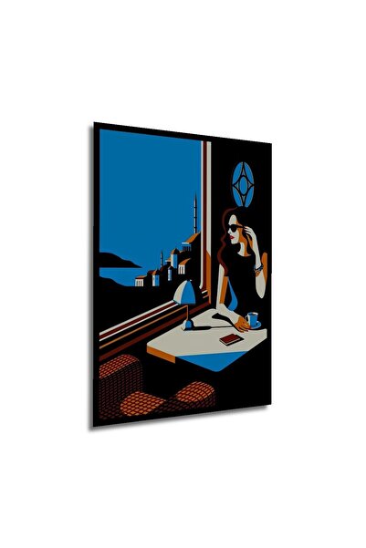 Caddemia Tablou decorativ din lemn, pătrat, cu aspect de cadru, cu tematică m...