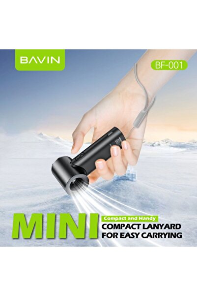 Bavin BF-001 Mini Handheld Paraffin Fan, High Speed Turbo, 5 Speeds, 17400 RPM, 3000mAh, LED Display