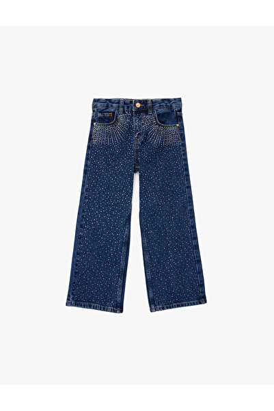 Koton Pantaloni din denim cu picioare largi din bumbac