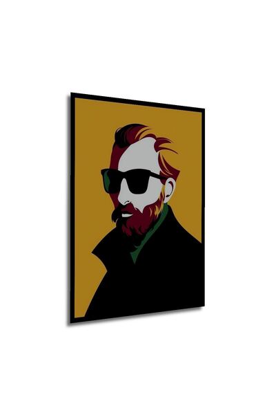 Caddemia Tablou decorativ din lemn, pătrat, cu aspect de ramă, pictură modern...