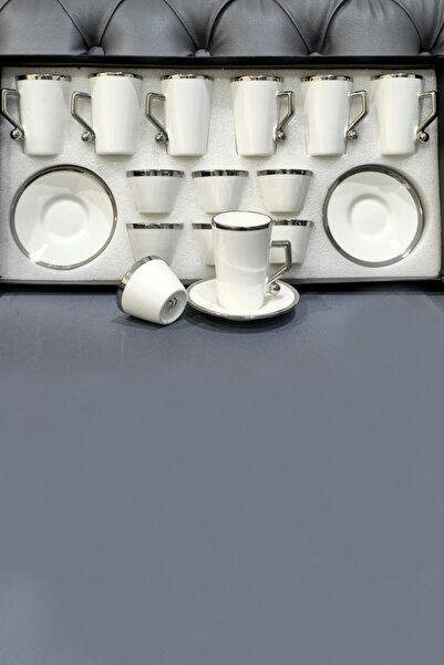 Generic 18-piece tea set with saucers and coffee cups in an attractive design