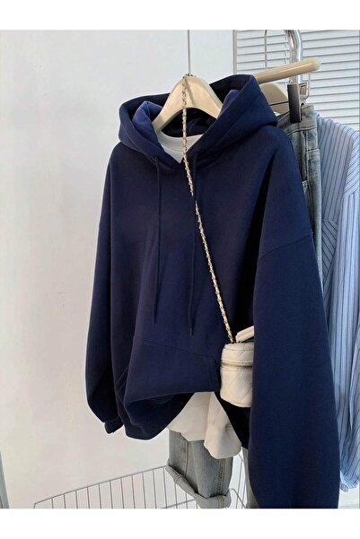EYAX MODA Men's Oversized Hooded Sweatshirt