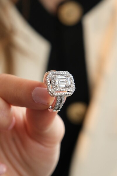 Kiriş Gümüş 925 Ayar Gümüş Baget Modeli Kadın Gümüş Yüzük