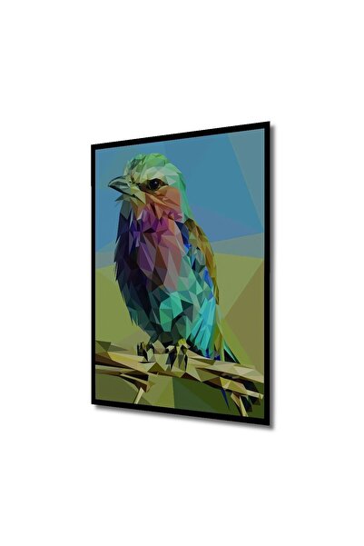 Caddemia Tablou decorativ din lemn, cu aspect de ramă, cu păsări colorate, pe...