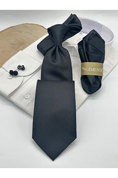 Gutiero ربطة عنق كلاسيكية مع منديل منقط باللون الأسود