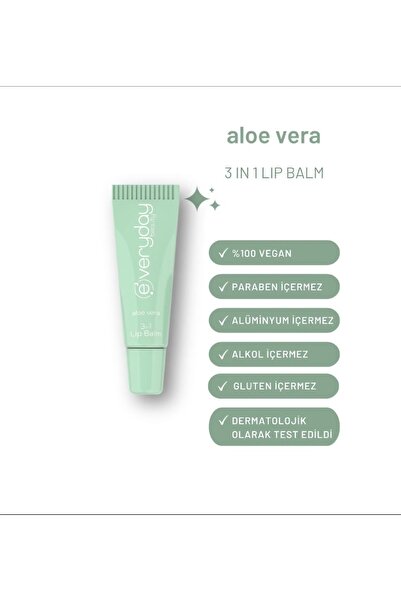 Everyday Beauty Dudak Lip Balmı 3 Etkili Aloe Vera 10 ml
